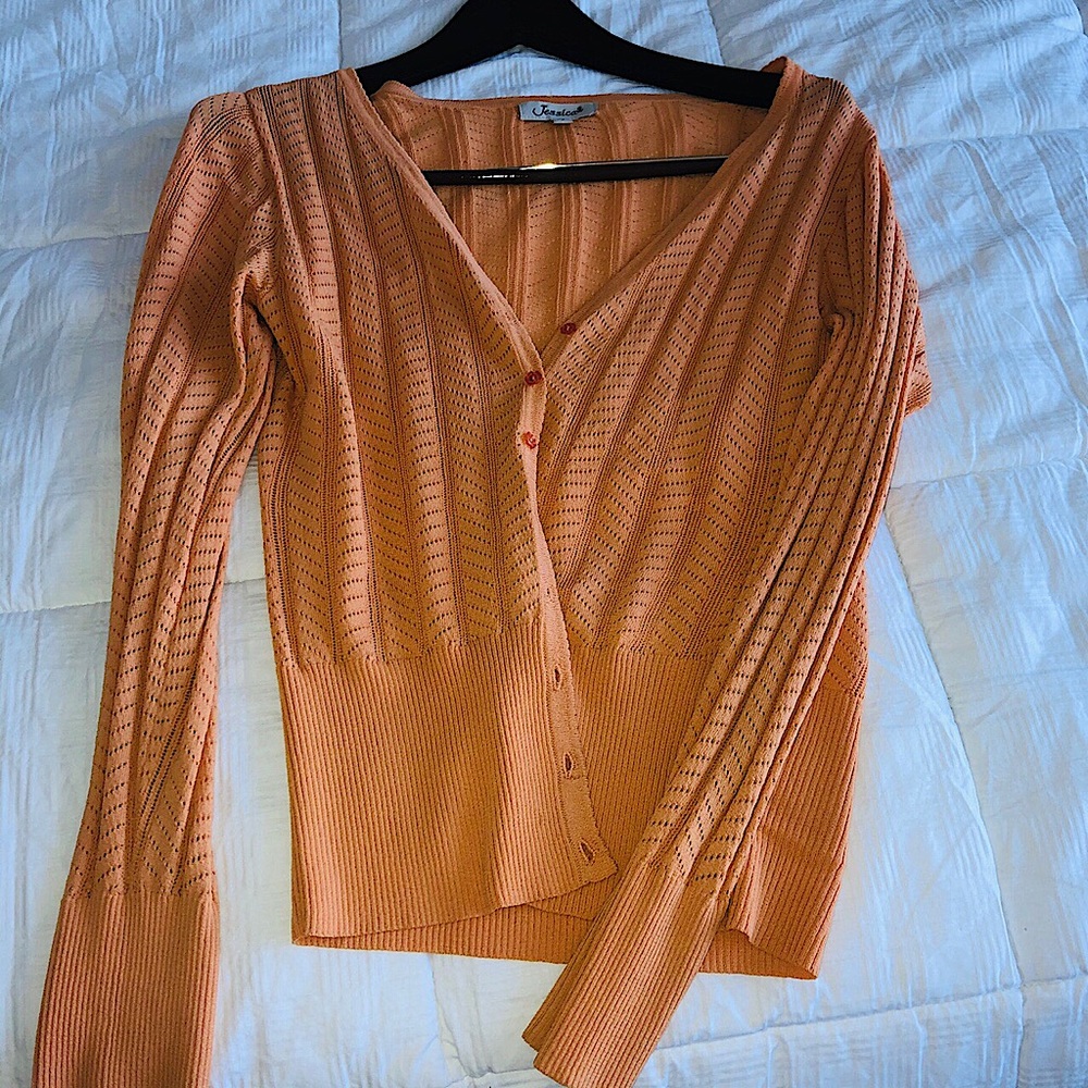 Elegant vintage light orange 🍊 cardigan🤩 - Picture 1 of 8